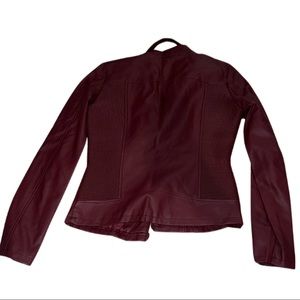 Dark Red Guess Biker Leather Jacket